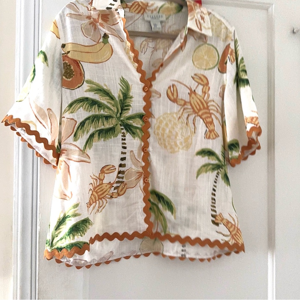 Calypso St Barth Tropical Print Shirt Coastal - Picture 2 of 13